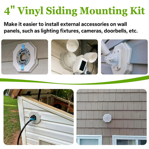 Outdoor Light Siding Mount Kit White Octagon Block For Vinyl Siding 6.57 Inch Light Mounting Block Easy Install Weatherproof Siding Block Compatible With T111 And HardiePlank For 4 To 10 Inch Siding Heights on exterior walls