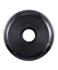 80mm Inline Skate Wheels 24mm Thick 85A Urethane For Smooth Indoor And Outdoor Skating, top view of a single black wheel