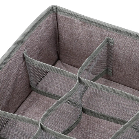 Foldable Oxford Fabric Closet Organizers For Socks And Underwear With Multi Compartments interior view highlighting dividers.