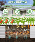 Cross-section view showing Tall Galvanized Raised Garden Bed Kit For Outdoor Patio 6x3x2ft Deep Root Planter Boxes with open bottom drainage.