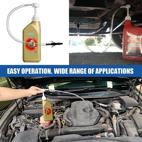 Quart Bottle Fluid Pump With 8cc Per Stroke, Transmission And Differential Fluid Transfer Pump, 28mm Cap Fit, Includes Third Hand Adapter, Handy For Quick Oil Changes, Gear Oil, Engine Oil, Biodiesel And Other Fluids