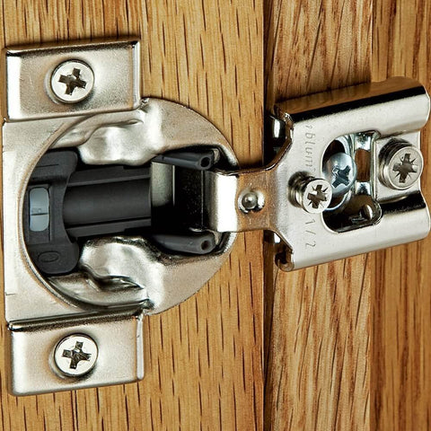 Compact Half Inch Soft Close Overlay Hinge Blumotion For Face Frame Cabinets With 3 Way In Out Cam Adjustment Screw On Mount