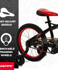 Moto X 16 Inch Boys Bike For Ages 4 To 6 Red And Black Frame Removable Training Wheels Chain Guard Easy Setup