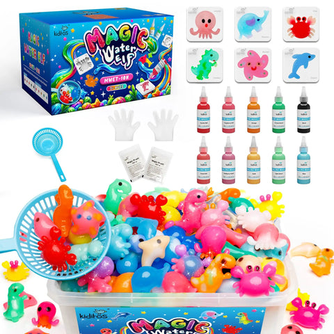 Magic Water Elf Toy Kit For Kids Make Your Own Water Pets With 10 Colorful Gels And 6 Creature Molds DIY Sensory Craft Kit