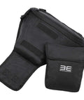Rugged Storage Bag For UTV Cab Center Seat With Felt Lined Pockets And Key Lanyard, close-up of black fabric and removable pouch