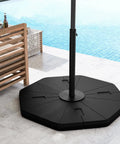 Heavy Duty Cantilever Umbrella Base Set With 4-Piece Hexagonal Water And Sand Fillable Plates for outdoor patios by pool