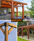 4 Pack 45 Degree Angle Support Brackets for 4x6 Pergolas Gazebos Decks and Cabins installed, frosted black powder coated, outdoor use