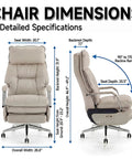 Dual Motor Executive Reclining Office Chair With Footrest And Massage Lumbar Support One Click Electric Recline dimensions