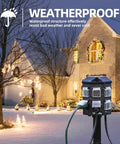Outdoor Power Strip With 25 Ft Extension Cord, Remote Dusk To Dawn Timer, Waterproof, 6 Grounded Outlets for yard decor
