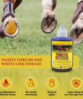 Hoof Care Liquid for Horses Thrush Treatment with Purple Stain Formula Easy to Apply to Keep Hooves Healthy in Wet or Muddy Conditions