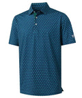 Mens Golf Polo Shirt Short Sleeve Dry Fit Moisture Wicking Performance Print with Breathable Four Way Stretch Collared Top "Four Leaf Clover"