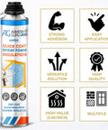 DIY Closed Cell Spray Foam Insulation Kit For Walls With 18 Cans Foam Gun Cleaner Safety Gear And Full Applicator Pack Label