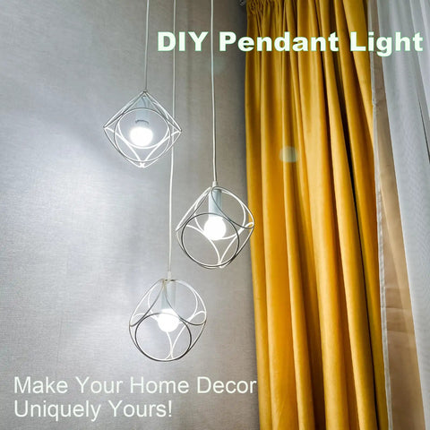 Hanging Light Socket With Cord Extension Kit 8.2 Ft White Lamp Cord With Switch E26 E27 Pendant Socket in modern DIY setup