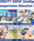 SharkBot 2 In 1 Intelligent Transportation Kit For Arduino And Scratch Smart Robot Car Kit Kid Friendly STEM Coding Toy For Classroom And Home Education ESP32 Powered Hands On Learning For Kids And Teens, smart city projects