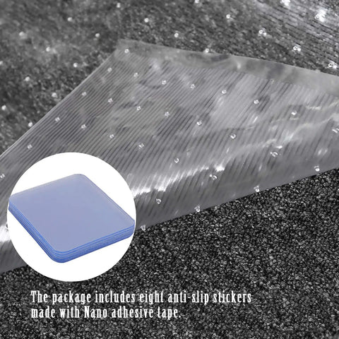 Plastic Floor Runner For Carpet Protection 27 Inch By 25 Foot Stain Resistant Non Slip Rug Protector on carpet with adhesive tape