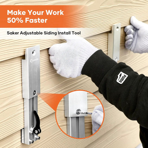 Pro Grade Adjustable Siding Install Tool With Mounting Bracket Gauges For Fiber Cement Siding Aluminum Fits Five Sixteenth To One Half Inch Thick Panels Widths Five Six Seven Eight Inches Simple To Use For Precise Gaps And Fast Install