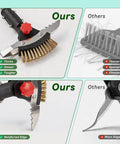 Comparison of 3 In 1 Heavy Duty Crack Weeder Tool With 59 Inch Adjustable Handle, showing reinforced stainless steel blades and brushes.