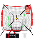 5x5 Ft Baseball And Softball Practice Net With Red Strike Zone And Target Built For Youth Hitting Pitching Batting Training