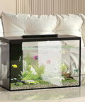Large Fish Tank Divider Set With Adhesive Mounts And Tie Wraps, Cuttable Adjustable Aquarium Separator Panel isolating fish.