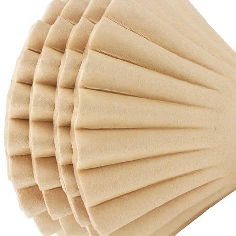 Disposable Coffee Filters For 1 To 4 Cup Basket Makers, Natural Brown Unbleached, 100 Count Pack close-up view