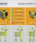 Heavy Duty Adjustable Wheel Net Tow Straps With Swivel J Hooks 2-Pack For Dollies And 14 To 22 Inch Tires Universal Fit, 21-inch example
