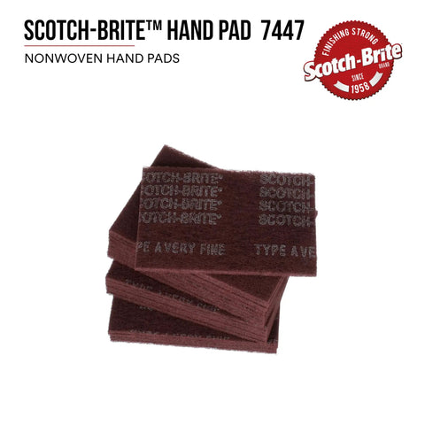 Stack of Maroon Very Fine General Purpose Hand Pad 6x9 Inch Aluminum Oxide Abrasive for Surface Prep, Scuffing, Blending, and Cleaning