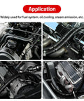 Push Lock Fuel Hose Kit With 3/8 And 1/2 Inch NBR Rubber SAE 30R7, 10 Ft Each, shown in automotive engine applications