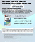 Technical data sheet for Universal Premium Medium 65 To 80 F Urethane Reducer One Gallon Low VOC PW MIR VOC 1.34 SMR 1075.