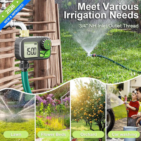 Plug And Play Sprinkler Timer For Your Yard: Programmable Digital Hose Timer With Rain Delay, Manual And Automatic Watering Outdoor Waterproof Irrigation Controller With Brass Inlet One Outlet