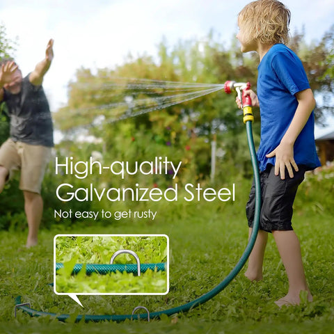 Heavy Duty 12 Inch Landscape Staples 8 Gauge Galvanized U Shaped Ground Stakes for Weed Barrier Fabric and Irrigation Tubing
