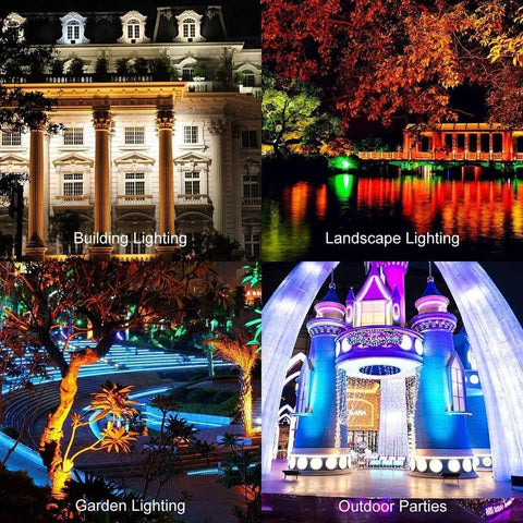 RGB Color Changing LED Flood Lights With Remote Dimmable IP65 Waterproof Stage Lighting For Indoor Outdoor Decor Multi Color Uplighting For Christmas Parties And Events