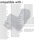 Image displaying compatibility list for Top Shelf Rear Parking Brake Actuator 34216791420 34216794618 for BMW and Range Rover models.