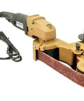 Pro Grade Pipe Sander With 25 Premium Abrasive Belts For Stainless Weld Prep And Rust Removal Heavy Duty Metal Grinding Machine, side view