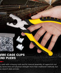 1200 Piece Wire Cage Clips Set With 2 Pliers For Bird Chicken Rabbit Quail Cages J Clips Buckle Clips Hog Ring Pliers