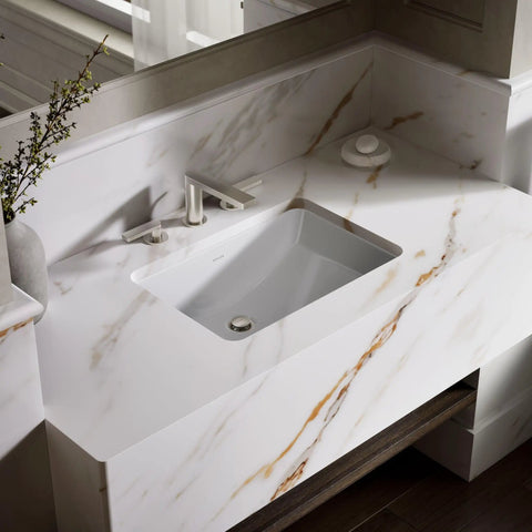 Slick Undermount Bathroom Sink Crafted From Premium Vitreous China With Glossy White Finish And Deep Curved Basin For Seamless Counter Install And Legit Spa Vibes To Upgrade Your Daily Bathroom Setup Today