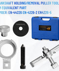 Heavy Duty Crankshaft And Camshaft Alignment Puller Kit With Robust Steel Flywheel Lock Fixture Slick Fit For Vauxhall Opel Chevy Buick Cadillac 1.0L To 2.0T Turbo Engine Service Hardware in tool kit with components.