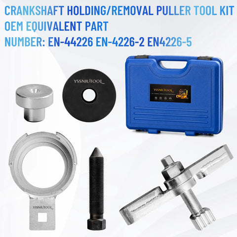 Heavy Duty Crankshaft And Camshaft Alignment Puller Kit With Robust Steel Flywheel Lock Fixture Slick Fit For Vauxhall Opel Chevy Buick Cadillac 1.0L To 2.0T Turbo Engine Service Hardware in tool kit with components.