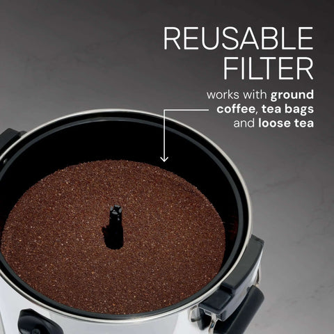 100 Cup Coffee Urn And Hot Beverage Dispenser With Dripless Faucet, Quick Brew For Big Batches, Stainless Filter