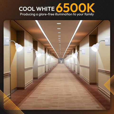 LED Motion Activated Night Light With Rotating Head And Flexible Sensor No Fuss Plug In AC Outlet Wall Lamp For Hallways