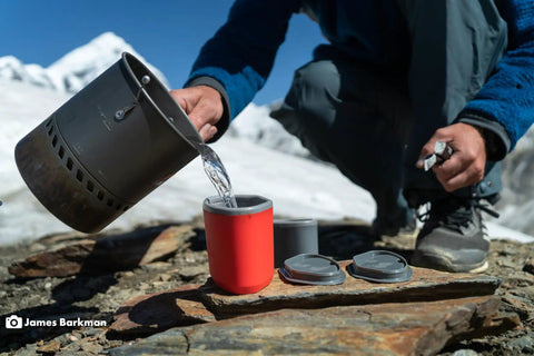 Using Reactor Windproof Camping Stove System With 1.0L Pot Crazy Fast Boil Time For Backcountry Cooking Ideal For Backpacking