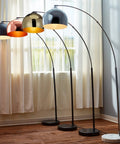 68 Inch Arc Floor Lamp With White Faux Marble Base And Chrome Bell Shade, Dope Mid Century Modern Standing Light, multiple colors
