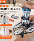 DIY Ready Door Hinge Jig For Woodworking Aluminum Alloy Hole Opener And Slotting Locator in use on wooden surface