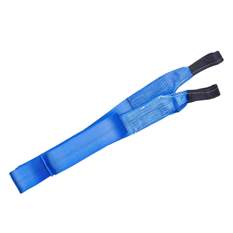 Three Inch Wide 8 Foot Tow And Winch Strap, 30,000 Pound Capacity, Heavy Duty Polyester Webbing With Weatherproof And Waterproof Build, Must Have Gear For Trucks, ATVs, And Heavy Equipment blue tow strap with looped ends