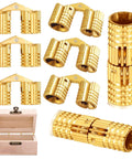 Hidden Brass Barrel Hinges 8mm 180 Degree Concealed Hinge Set For Furniture And Jewelry Box DIY Hand Craft 8 Pieces Gold
