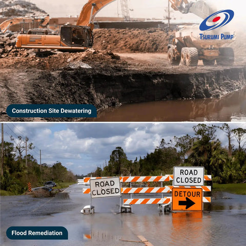 Tough As Nails Heavy Duty Electric Submersible Pump Is A Real Workhorse For Construction And Dewatering Jobs in action at flooded site.