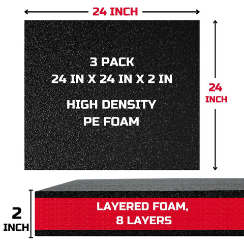 High Density Polyethylene Foam Tool Box Organizer With Custom Tool Shadow Inserts For Pro Gear Storage Heavy Duty Kaizen Sheets That Lock Your Tools Down And Stop Rattling Noise On The Job Site Black With Red Outline