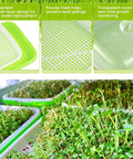 12 Pack Green Seed Sprouter Trays With Lid For Soil Free Germination Indoors Outdoors No Fuss Fodder Sprouting Nursery Trays With Planting Paper And Labels shown with seedlings sprouting and detailed tray features.