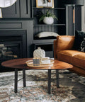 Living room with coffee table featuring Beefy Heavy Duty 16 Inch Metal Table And Bench Legs Set Of 2 Black Powder Coated Steel Supports