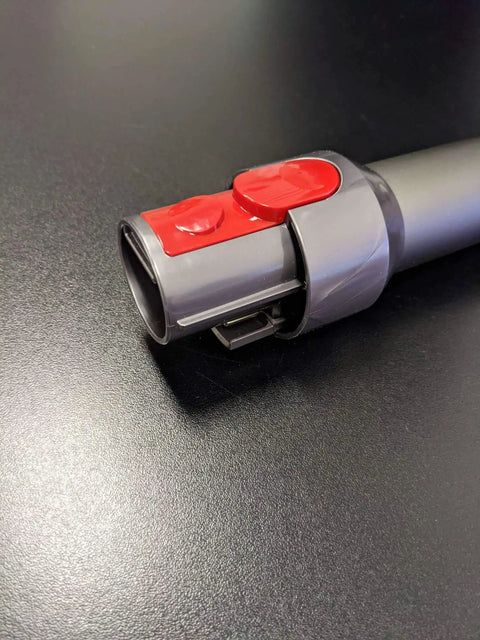 Gray Quick Release Vacuum Wand Replacement close-up, snag free connection, durable lightweight build, fits most upright and canister vacuums