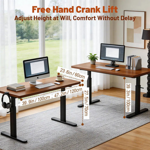 Forty Seven Inch Manual Standing Desk Heavy Duty Casters With Integrated Fast Charging Hub Usb Power Port Sweet Mobile Workspace Setup That Totally Hits Different Vibe with height adjustments and ergonomic design